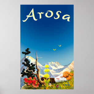 Arosa-bergen, sommaren Fält Poster