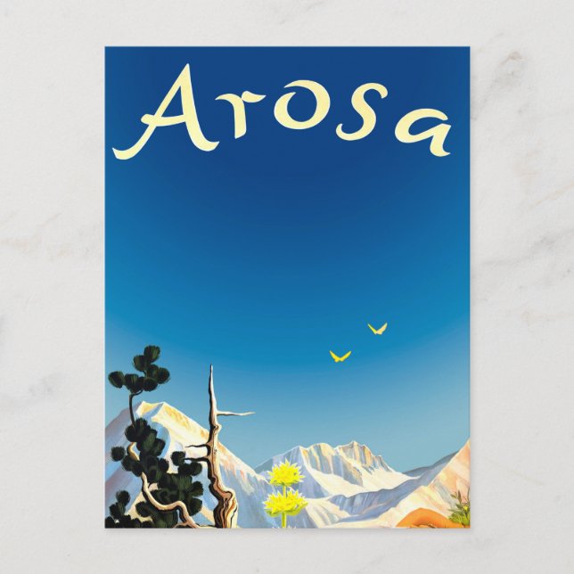 Arosa bergen, sommarfält vykort (Framsida)