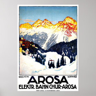 Arosa, bergsresort, Schweiz, vintage Poster