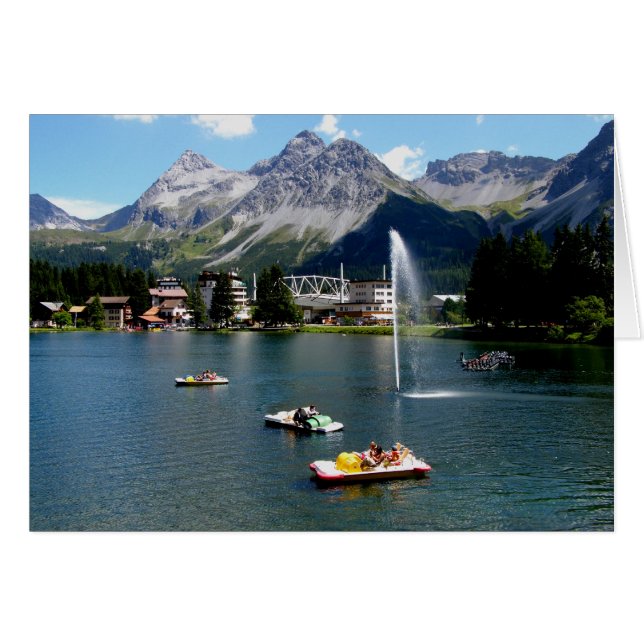 Arosa-kort i Schweiz Hälsningskort (Framsidan Horizontal)