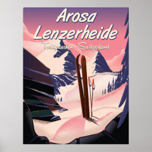 Arosa Lenzerheide, Schweiz poster skidor.