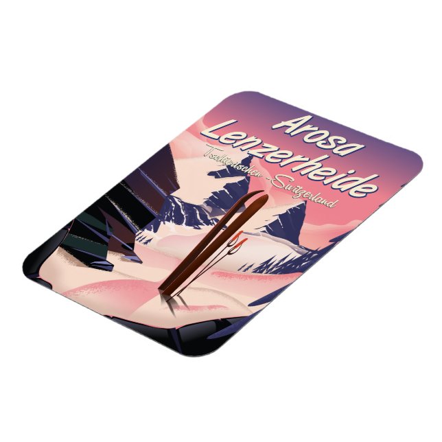 Arosa Lenzerheide, Schweiz ski poster. Magnet (Vänstra Sidan)
