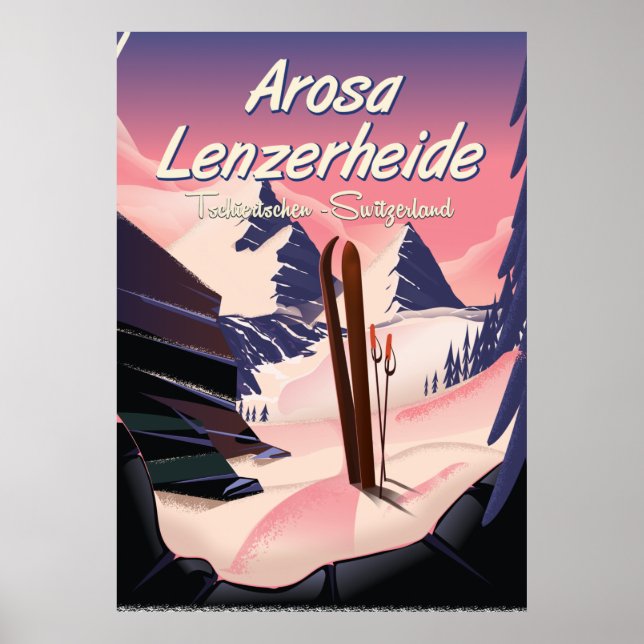 Arosa Lenzerheide, Schweiz ski poster. Poster (Framsidan)
