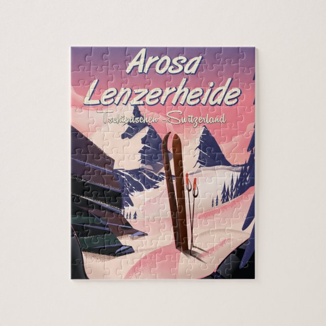Arosa Lenzerheide, Schweiz ski poster. Pussel (Vertikal)