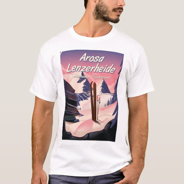 Arosa Lenzerheide, Schweiz ski poster. T Shirt (Framsida)