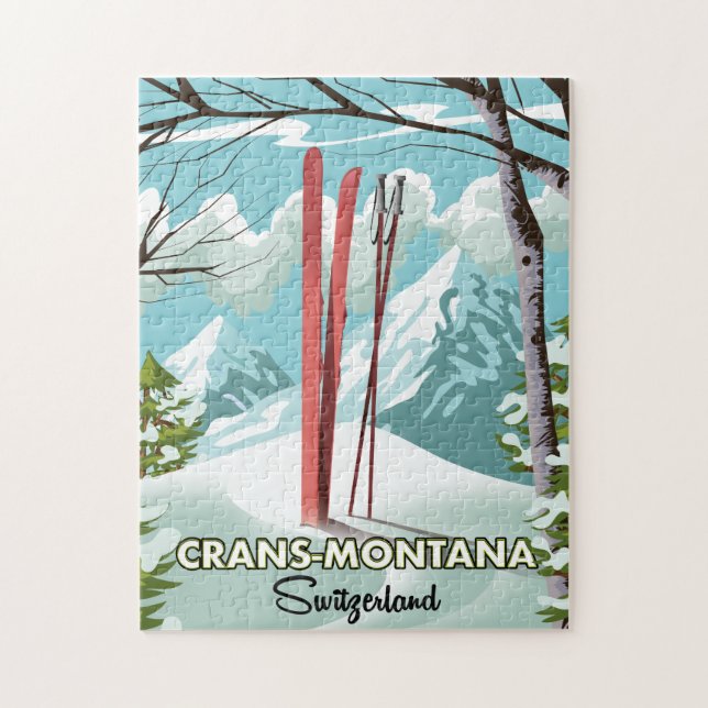 Arosa Lenzerheide, Schweiz skidaffisch. Magnet J Pussel (Vertikal)
