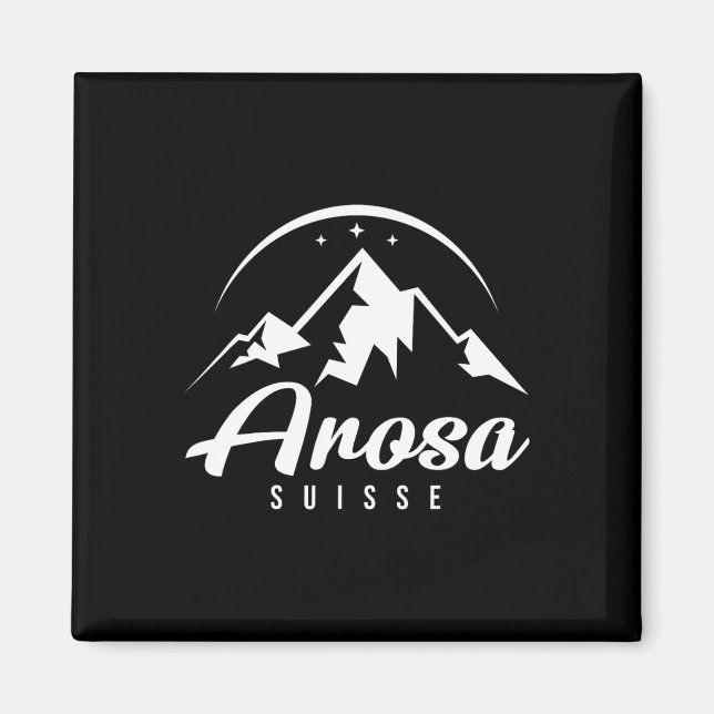 Arosa Schweiz Ski Resort Skiing Snowboarding Magnet (Framsidan)