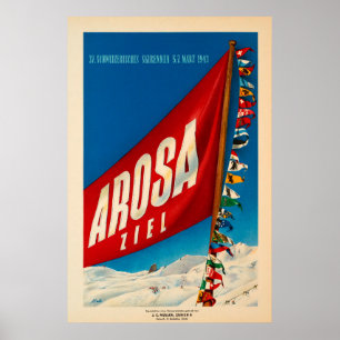 Arosa, Schweiz, Ski Travel Poster