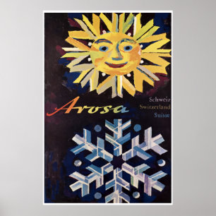 Arosa, Schweiz, Ski Travel Poster