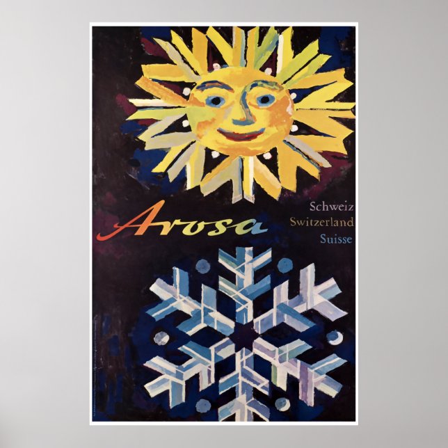 Arosa, Schweiz, Ski Travel Poster (Framsidan)