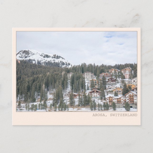 Arosa Schweiz Skidort Stuga Konst Vykort (Framsida)