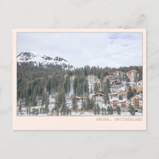 Arosa Schweiz Skidstad Stuga Konst Vykort