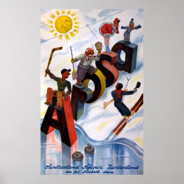 Arosa Schweiz Vintage resor Poster (Framsidan)