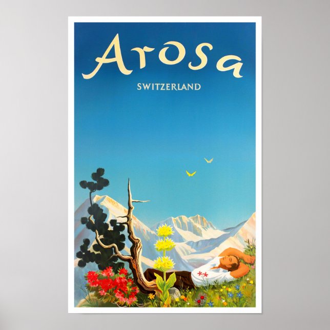 Arosa Schweiz vintage resor Poster (Framsidan)