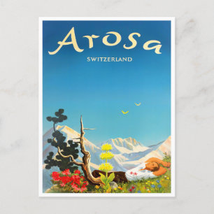 Arosa Schweiz vintage resor vykort
