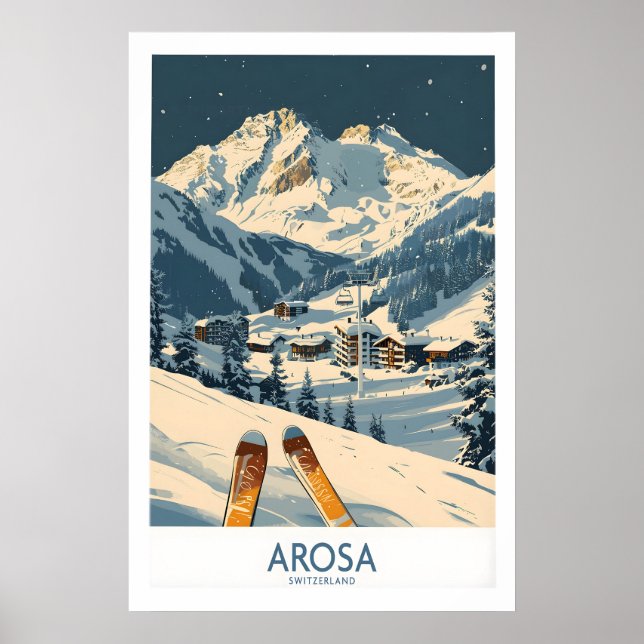 Arosa skidtryck - Schweiz 1 Poster (Framsidan)