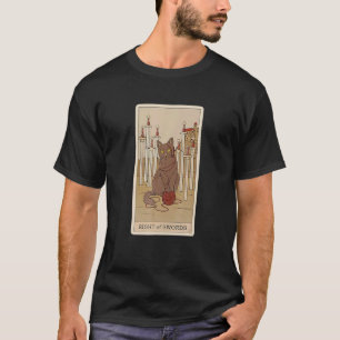 Arot Kort Åtta Svärd Och Katt Kosmisk Grafisk C T Shirt