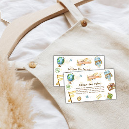 Around The World Airplane Books For Baby Shower Tilläggskort