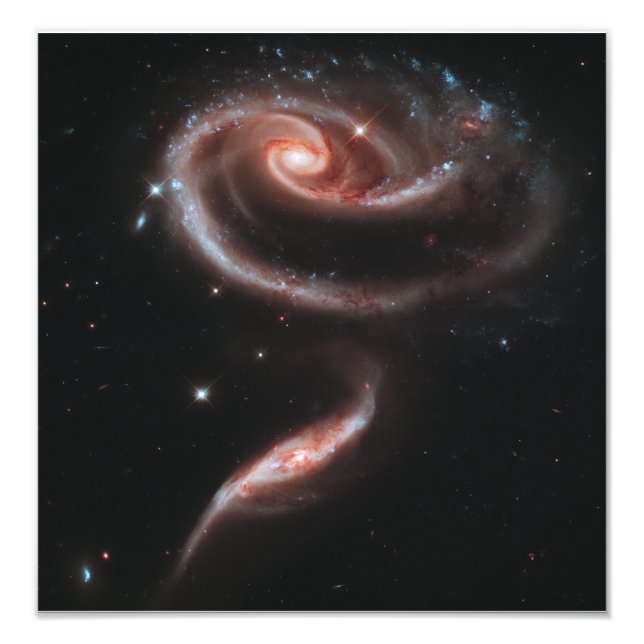 Arp 273 Galaxy Pair (mobiltelescope) Fototryck (Framsidan)
