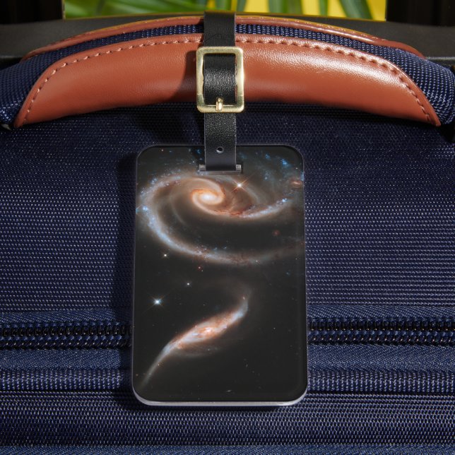 Arp 273 interagerande galaxer i Andromeda. Bagagebricka (Framsida Insitu 2)