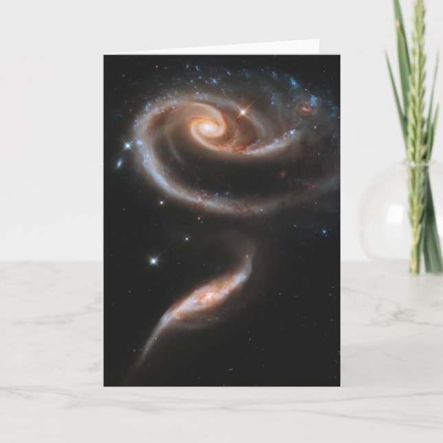 Arp 273 interagerande galaxer i Andromeda. Kort (Framsida)