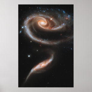 Arp 273 interagerande galaxer i Andromeda. Poster