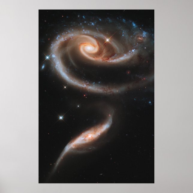 Arp 273 interagerande galaxer i Andromeda. Poster (Framsidan)