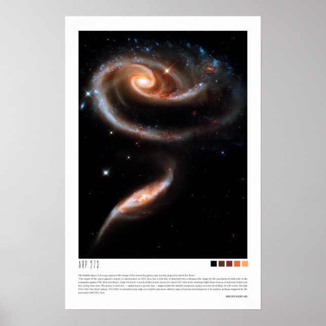 Arp 273 Interagerande galaxer (mobiltelescope) Poster (Framsidan)