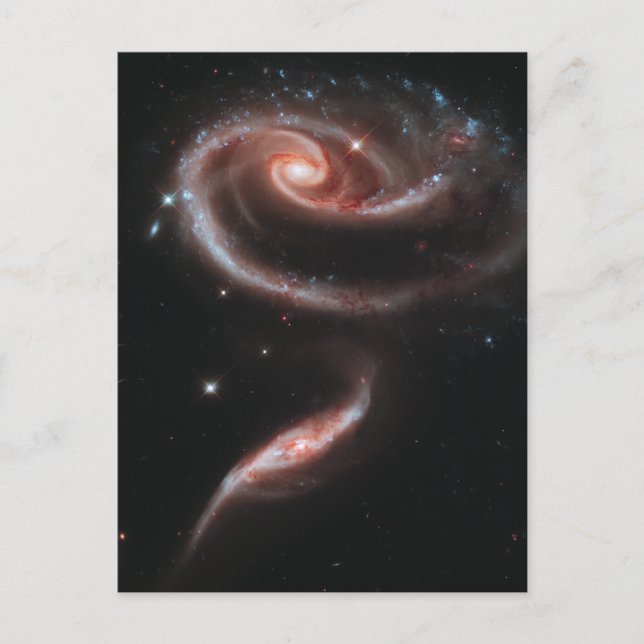 Arp 273 Interagerande galaxer (mobiltelescope) Vykort (Framsida)