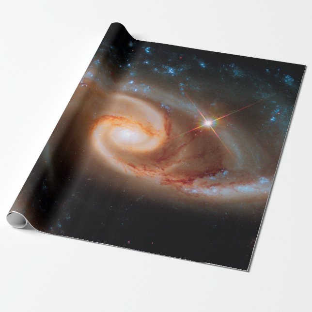 Arp 273 Rosgalaxer Hubble yttre rymden foto Presentpapper (Utrullad)