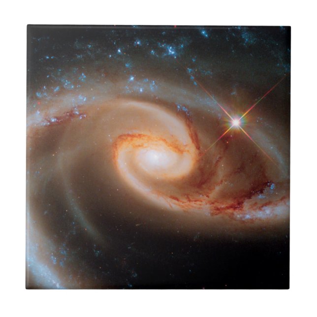Arp 273 Rosgalaxer Hubblebild på yttre rymden Kakelplatta (Framsidan)