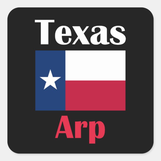 Arp Texas Fyrkantigt Klistermärke (Framsida)