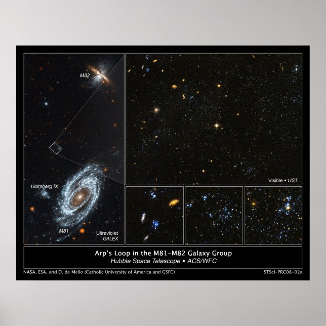 Arp's Loop i M81 - M82 galaxy group poster (Framsidan)