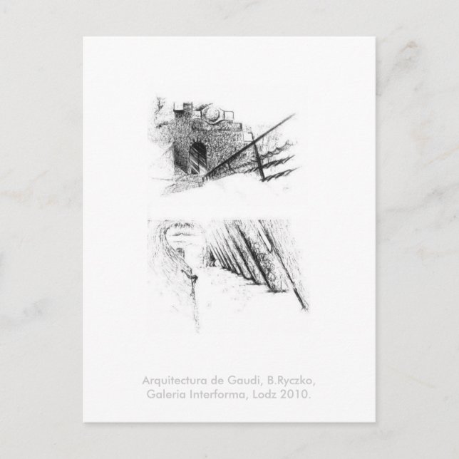 Arquitectura de Gaudi, B.Ryczko, G. I., Lodz 2010. Vykort (Framsida)