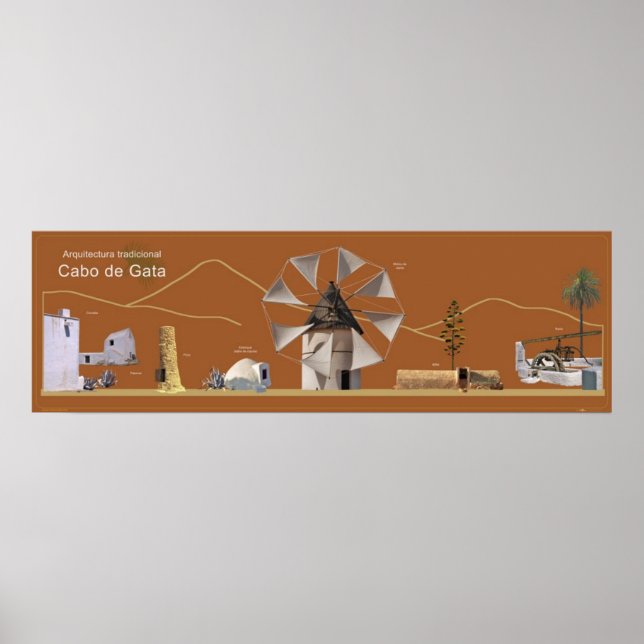 Arquitectura Tradicional en Cabo de Gata (Almería) Poster (Framsidan)