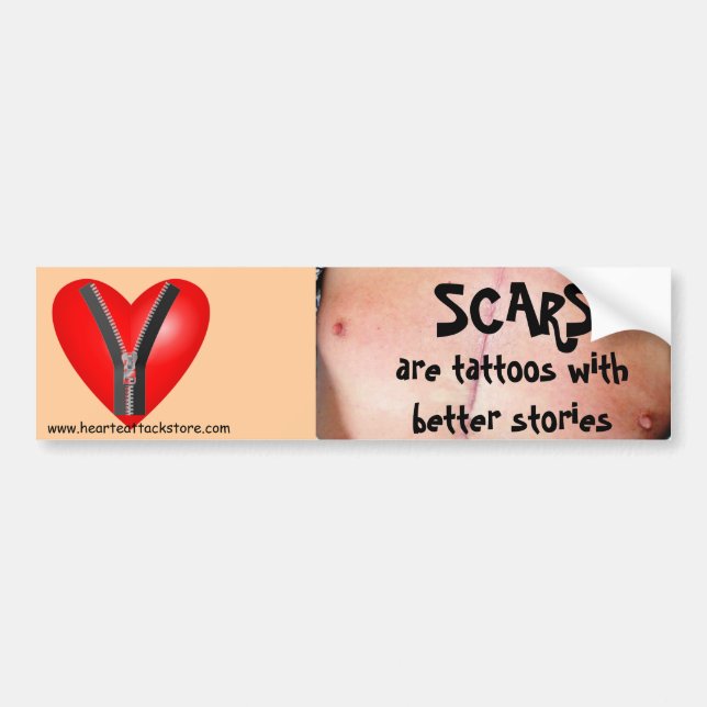Ärr är tatueringar med bättre historier bildekal (Framsidan)