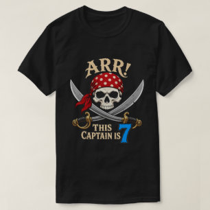 Arr! Den här kaptenen är 7 - Sjöpirat 7-års födels T Shirt