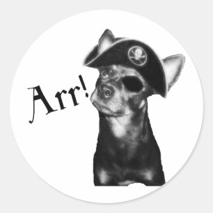 ARR Pooch Pirat Runt Klistermärke