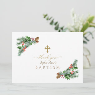 Arrangemang Baptism för Charm Winter-Helgdagar Tack Kort