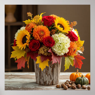 Arrangemang bild för Fall Blommigt Poster