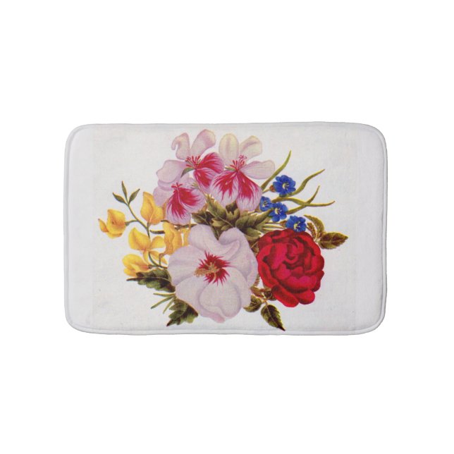 arrangemang blombukettblomma från 1800-talet badrumsmatta (Framsidan)