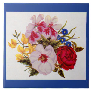 arrangemang blombukettblomma från 1800-talet kakelplatta