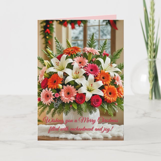 arrangemang blommigt tack kort (Framsida)