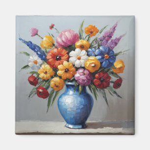 Arrangemang färgad blommigt magnet