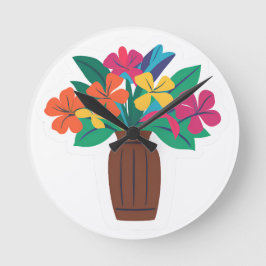 Arrangemang färglös blomma rund klocka