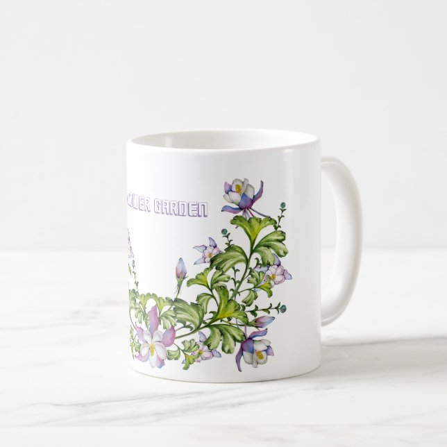 Arrangemang, fint känslig kolumbine-blomma kaffemugg (Framsida höger)