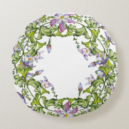 Arrangemang, fint känslig kolumbine-blomma rund kudde