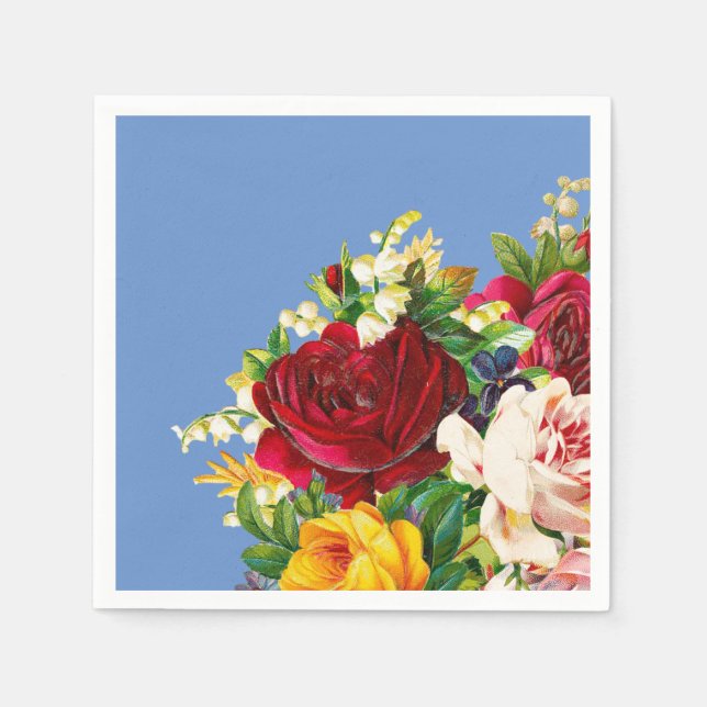 Arrangemang för Röda Rosan och Gul ros Pappersservett (Framsidan)