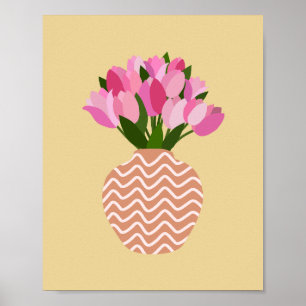 Arrangemang Gult och Blommigt av Rosa Poster