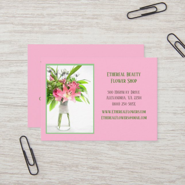 arrangemang rosa visitkort (Fram/Back In Situ)